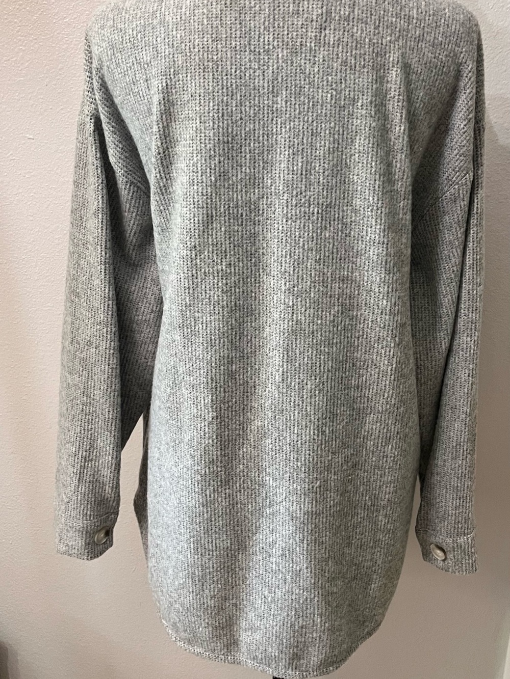 Timing Gray Knit Button-Up Utility Shacket - Picture 2 of 7